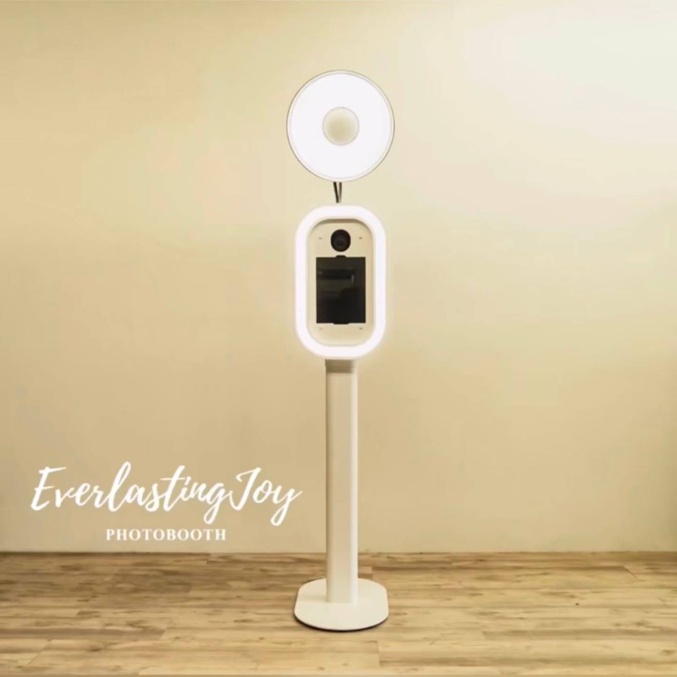 Everlasting Joy freestanding photo booth with ring light